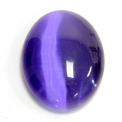 Fiber-Optic Cabochon - Oval 40x30MM CAT'S EYE TANZANITE