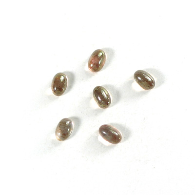 Glass Medium Dome Coated Cabochon - Oval 06x4MM LUSTER ROSE