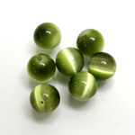 Fiber-Optic 1-Hole Ball - 10MM CAT'S EYE OLIVE