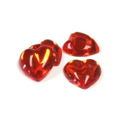 Plastic Flat Back Foiled Cabochon - Heart 15.5MM HYACINTH