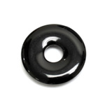 Plastic Bead - Opaque Color Smooth Round Donut 30MM JET
