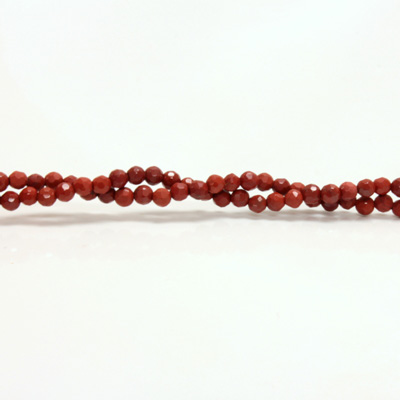 Gemstone Bead - Faceted Round 03MM RED JASPER