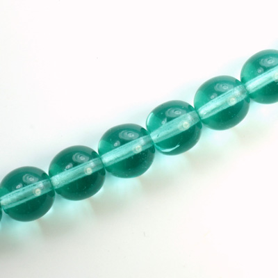 Czech Pressed Glass Bead - Smooth Round 10MM TEAL