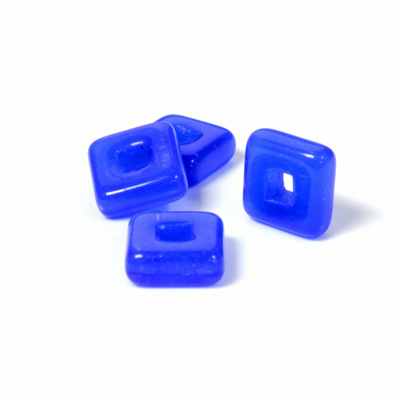 Czech Pressed Glass Rings and Connectors - Square 12x12MM CALCEDON