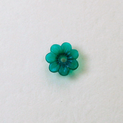 Plastic Flower with Center Hole - Round 10MM MATTE TURMALINE