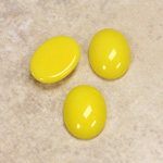 Glass Medium Dome Opaque Cabochon - Oval 16x12MM YELLOW