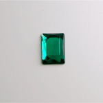 Glass Flat Back Foiled Rauten Rose - Cushion 14x10MM EMERALD