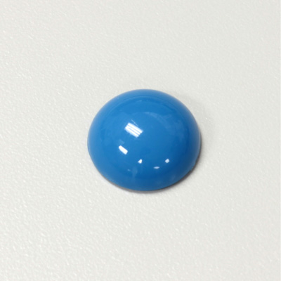 Plastic Flat Back Opaque Cabochon - Round 18MM BRIGHT BLUE