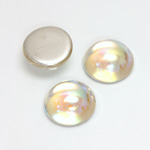 Glass Medium Dome Foiled Cabochon - Round 15MM CRYSTAL AB