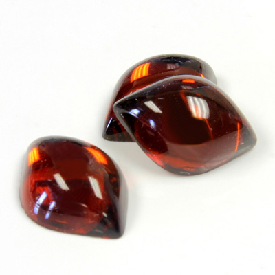 Glass Lampwork High Dome Foiled Cabochon - Fancy Navette 18x13MM MADEIRA TOPAZ