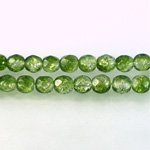 Czech Glass Fire Polish Bead - Round 06MM CRASHED GREEN