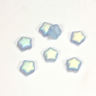 Czech Pressed Glass Bead - Star 08MM MATTE LT SAPPHIRE AB