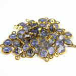 Plastic Channel Stone in Setting with 1 Loop 4MM LT SAPPHIRE-Brass