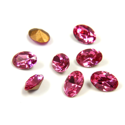 Swarovski Crystal Foiled Point Back Tin Table Cut (TTC) Fancy Stone - Oval 06x4MM ROSE