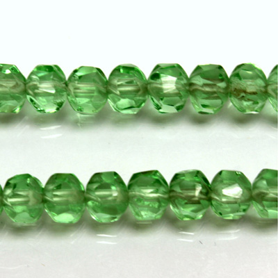 Czech Glass Fire Polished Bead - Rondelle Disc 6x5MM PERIDOT