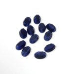 Fiber-Optic Flat Back Stone with Faceted Top and Table - Oval 06x4MM CAT'S EYE BLUE