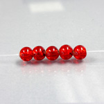 Czech Glass Lampwork Bead - Smooth Round 06MM RUBY SILVER LINED
