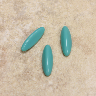 Glass Medium Dome Opaque Cabochon - Oval 16x5MM TURQUOISE