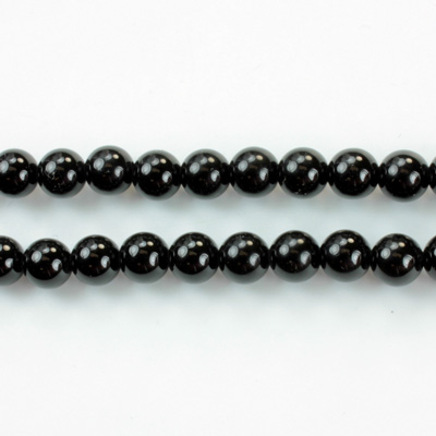 Gemstone Bead - Smooth Round 1.5MM Diameter Hole 07MM BLACK ONYX