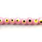 Glass Lampwork Bead - Eye Round 08MM PINK