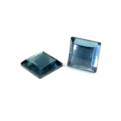 Glass Cabochon Buff Top  Foiled Square 12x12MM  MONTANA