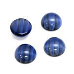Glass Medium Dome Cabochon - Round 13MM TIGEREYE BLUE