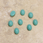 Glass Medium Dome Opaque Cabochon - Oval 07x5MM TURQUOISE