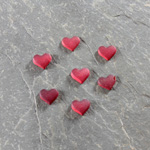 Glass Buff Top Foiled Cabochon - Heart 05MM MATTE RUBY