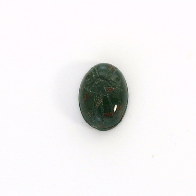 Gemstone Flat Back Carved Scarab 14x10MM BLOODSTONE