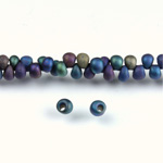 Preciosa Czech Glass Drop Seed Bead - 8/0 MATTE JET/AB 59205