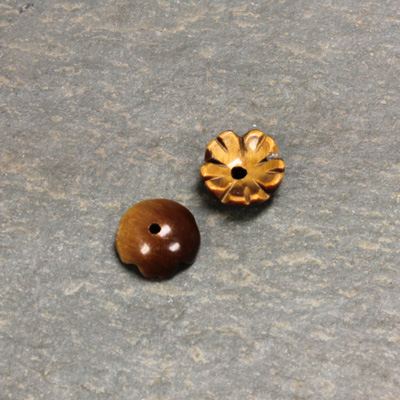 Gemstone Flower Carved Round with Center Hole 08MM TIGEREYE