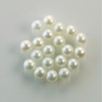Czech Glass Pearl No-Hole Ball - 8MM WHITE 70401