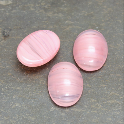 Glass Medium Dome Cabochon - Oval 18x13MM ROSE QUARTZ