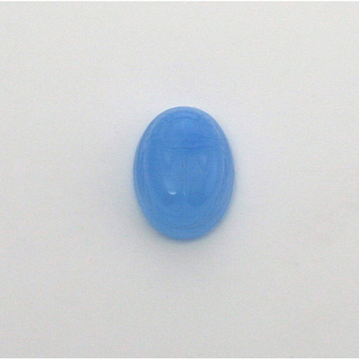 German Plastic Flat Back Scarab - Oval 14x10MM CALCEDON