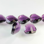 Chinese Cut Crystal Bead - Round Twist 18MM VIOLET