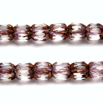 Czech Glass Fire Polish Bead - Cathedral 08MM MATTE CRYSTAL with COPPER