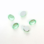 Plastic Flat Back Foiled Rose Cut Rhinestone - Oval 08x6MM PERIDOT