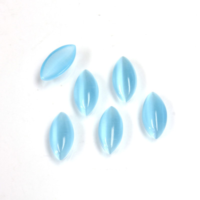 Fiber-Optic Cabochon - Navette 10x5MM CAT'S EYE AQUA