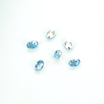 Plastic Point Back Foiled Stone - Oval 06x4MM LT SAPPHIRE