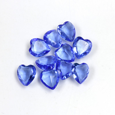 Glass Point Back Tin Table Cut (TTC) Unfoiled - Heart Shape 09x8MM SAPPHIRE