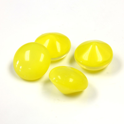 Glass Point Back Buff Top Stone Opaque Doublet - Round 48SS YELLOW MOONSTONE