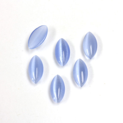 Fiber-Optic Cabochon - Navette 10x5MM CAT'S EYE LT BLUE