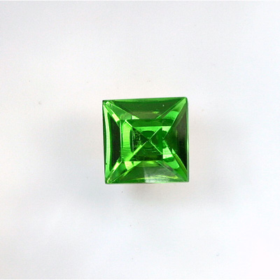 Glass Point Back Foiled Tin Table Cut (TTC) Stone - Square 08x8MM PERIDOT