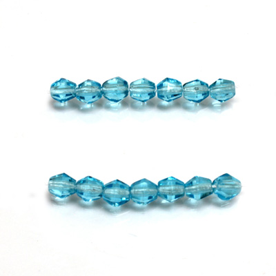 Czech Glass Fire Polished Bead - Bicone 04MM AQUA