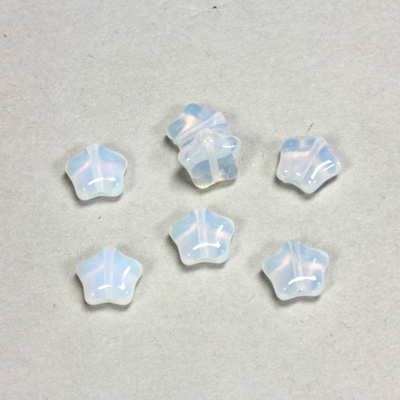 Czech Pressed Glass Bead - Star 08MM WHITE OPAL