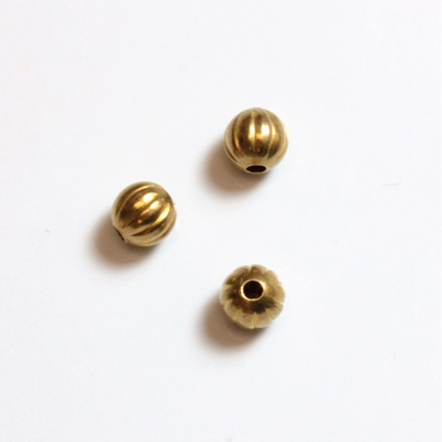 Brass Corrugated Bead - Round 04MM RAW Lead Safe