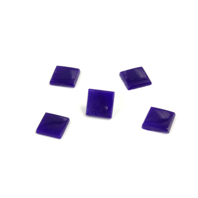 Glass Low Dome Buff Top Cabochon - Lampwork Square 06x6MM LAPIS LAZULI (0392)