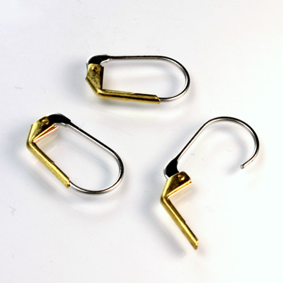 Brass Earwire 17MM Leverback Plain with no Loop with Stainless Steel wire