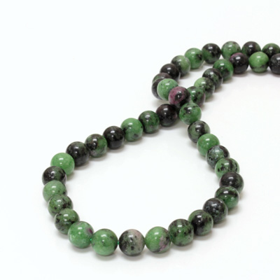 Gemstone Bead - Smooth Round 08MM ZOISITE RUBY