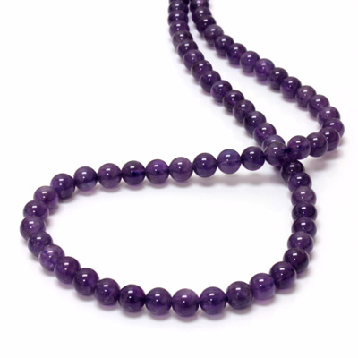 Gemstone Bead - Smooth Round 1.2MM Diameter Hole 06MM AMETHYST